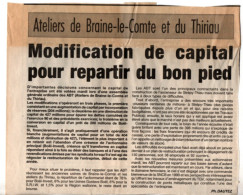 Braine - Le Comte  , Mai 1991 , Ancien Article De Journal - Non Classés