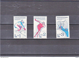 TCHECOSLOVAQUIE 1980 Jeux Olympiques De Lake Placid, Ski, Patinage, Bobsleigh Yvert 2368-2370 NEUF** MNH Cote 4,20 Euros - Nuevos