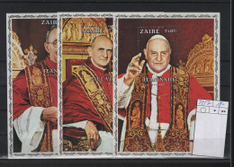 Zaire Michel Cat.No. Mnh/** Sheet 25/27 Pope Paul - Neufs