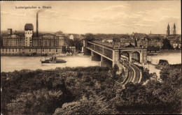 CPA Ludwigshafen Am Rhein, Eisenbahnbrücke, Fabrik - Autres & Non Classés