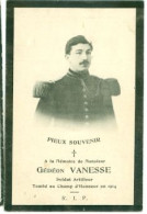 Guerre 14-18 - Vanesse Gédéon - Artillerie De Forteresse - Avvisi Di Necrologio