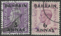Bahrain. 1948-49 KGVI Stamps Of GB Surcharged.  3a, 6a Used. SG 51etc. M5012 - Bahrain (...-1965)