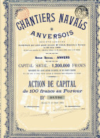 CHANTIERS NAVALS ANVERSOIS; Action De Capital - Navigation