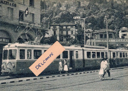 Ligne Des Cent Vallées - Nouvelle Rame ABe 8/8 Place De La Gare à Locarno En 1960 - Reproductiob - Locarno