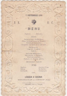 Lot De 2 Anciens Menus / 1874 / Le Marié - La Mariée / LESUEUR & COIGNON Restaurateurs à Clermont (Oise) - Menus