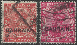 Bahrain. 1934-37 KGV Stamps Of India Surcharged. 2a, 3a Used. SG 17a, 18. M5014 - Bahreïn (...-1965)