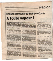 Braine Le Comte  , Mai 1991 , Ancien Article De Journal - Sin Clasificación