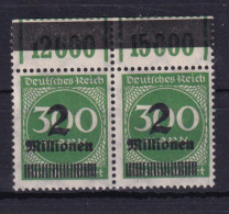 Deutsches Reich 310 W E Mit Oberrand Paar Ziffern Im Rechteck 2 Mio Auf 300 M ** - Other & Unclassified