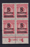 Deutsches Reich 334 AP Unterrand HAN 4er Block 5 Mrd M Auf 10 Mio M Postfrisch - Other & Unclassified