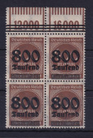 Deutsches Reich 305 AW B Oberrand 4er Block Ziffern 800 Tsd Auf 400 M Postfrisch - Other & Unclassified