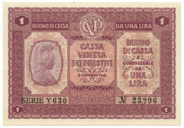 1 LIRA CASSA VENETA DEI PRESTITI OCCUPAZIONE AUSTRIACA 02/01/1918 QFDS - Besetzung Venezia