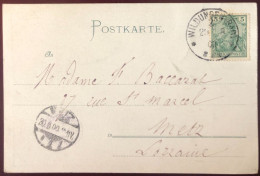 Allemagne, Divers Sur CPA TAD WILDUNGEN (BAD) 29.8.1900 Pour Metz - (B1447) - Briefe U. Dokumente