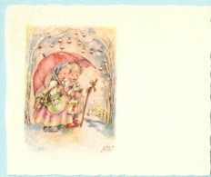 RARE FANTAISIE MIGNONNETTE DENTELEE ILLUSTRATEUR SIGNE ERNA MAISON THEME ENFANTS PARAPLUIE LANTERNE TYPE GERMAINE BOURET - Andere & Zonder Classificatie