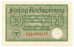 50 REICHSPFENNIG OCCUPAZIONE TEDESCA IN ITALIA REICHSBANK 1943 FDS-/FDS - 2. WK - Alliierte Besatzung