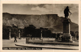 SOUTH AFRICA / TABLE MOUNTAIN AND VAN RIEBEECK S STATUE - Afrique Du Sud