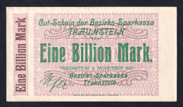 Deutschland, Germany, Traunstein - 1 Billionen Mark, 1923 ! - 1 Biljoen Mark