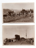 Maroc. Guerre Du Rif. Construction D'un Camp Et Levée Du Drapeau. Lieu A Situer. 2 CP - Andere & Zonder Classificatie