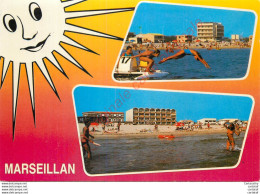 34.  MARSEILLAN PLAGE .  CP Multivues . - Marseillan