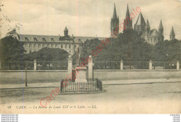 14.  CAEN . La Statue De Louis XIV Et Le Lycée . - Caen