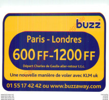 BUZZ . Paris-Londres KLM . CP Publicitaire . - Publicidad
