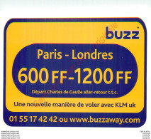 BUZZ . Paris-Londres KLM . CP Publicitaire . - Publicité