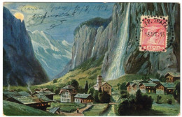 Grèce - Lauterbrunnen Mit Staubbachfall (schweiz) - Carte Postale Pour Alger (Algérie) - 10 Août 1913 - Brieven En Documenten