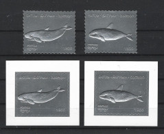 ● BATUM /Georgia 1993 ֍ BALENA E DELFINO ● Whale And Dolphin ● Baleine Et Dauphin ● Silver ● Argento ● Dentellato E NON - Géorgie