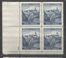 Böhmen Und Mähren # 25 Platten-4erBlock Nr. 1 Schmaler Unterrand Aus 100erBogen, Postfrisch - Nuevos