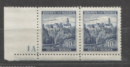 Böhmen Und Mähren # 25 Platten-Nr. 1A Schmaler Unterrand Aus 100erBogen, Postfrisch - Unused Stamps