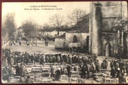 France, CPA (écrite) - St. Jean-de-Monts (Vendée) Place De L'Eglise - Le Marché Aux Canards - (B1498) - Autres & Non Classés