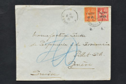 Chine - Type Mouchon N° 76 Et 77 Sur Lettre De Shanghaï Pour La Suisse Du 8 Nov 1921 - Lettres & Documents