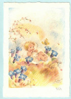 RARE FANTAISIE MIGNONNETTE DENTELEE ILLUSTRATEUR SIGNE ERNA MAISON THEME ENFANTS BEBE PAPILLON TYPE GERMAINE BOURET - Autres & Non Classés