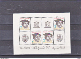 TCHECOSLOVAQUIE 1983 LUTHER FEUILLE DE 4 Yvert 2521, Michel Block 56 NEUF** MNH Cote 25 Euros - Unused Stamps