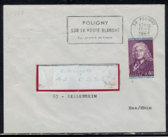 YT 1558 SSL/ POLIGNY 15/5/ 1968  FAG SUR LA ROUTE BLANCHE SON GRUYERE DE COMTE - 1961-....