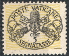 Vatican 1945, Postage Due 5c With Wide Yellow Lines 1 Value Mi P7XII  MNH - Portomarken