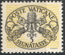 Vatican 1945, Postage Due 5c With Wide Yellow Lines 1 Value Mi P7XII  MNH - Impuestos