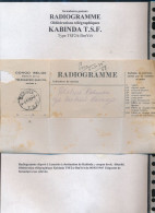 BELGIAN CONGO  FORMULAIRE TELEGRAPHIQUE DESTINATAIRE RADIOGRAMME KABINDA TSF 06.03.35 - Autres & Non Classés