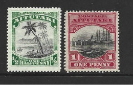 Aitutaki 1924 1/2d & 1d Watermarked Definitives  MNH - Aitutaki