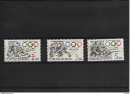 TCHECOSLOVAQUIE 1984 Jeux Olympiques De Sarajevo, Ski De Fond, Hockey Sur Glace, Biathlon Yvert 2570-2572 NEUF** MNH - Unused Stamps