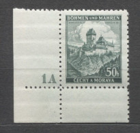 Böhmen Und Mähren # 26 Platten-Nr. 1A Breiter Unterrand 50erBogen, Postfrisch - Nuevos