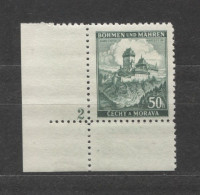 Böhmen Und Mähren # 26 Platten-Nr. 2 Breiter Unterrand 50erBogen, Postfrisch - Unused Stamps