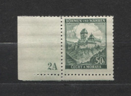 Böhmen Und Mähren # 26 Platten-Nr. 2A Schmaler Unterrand 100erBogen, Postfrisch - Unused Stamps