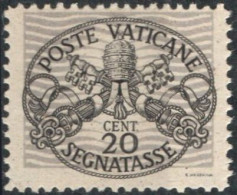 Vatican 1945, Postage Due 20c With Wide Grey Lines 1 Value Mi P8-xII  MNH - Strafport