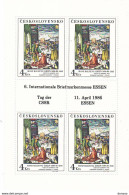 TCHECOSLOVAQUIE 1986 Peinture De Hans Baldung Grien Surchargé Essen FEUILLE DE 4 Yvert 2658, Michel 2844 KB NEUF** MNH - Unused Stamps