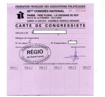 Carte De Congressiste 2012 - Altri & Non Classificati