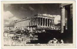 Grèce - Athènes - Le Parthénon Et Les Propylées - Carte Postale Pour La France - Bel Affranchissement - 27 Août 1934 - Briefe U. Dokumente