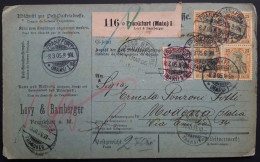 Deutsches Reich. 1905. Paketkarte Frankfurt (Main)-Modena. MiF MiNr 73 (4) Und 75. - Briefe U. Dokumente