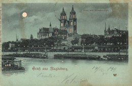 MAGDEBURG, ARCHITECTURE, PORT, BOATS, CHURCH, GERMANY, POSTCARD - Maagdenburg