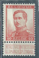 BELGIQUE -neuf - 1912- - COB N°123 - Roi Albert  -(variété Sabs Nom Du Graveur) - 1912 Pellens