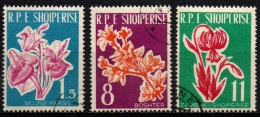 Albanien 1961 - Mi.Nr. 633 - 635 - Gestempelt Used - Blumen Flowers - Sonstige & Ohne Zuordnung